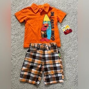 Boys 2T Elmo Sesame Street 2 piece set - NWT